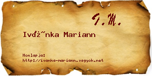 Ivánka Mariann névjegykártya