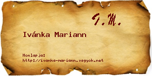 Ivánka Mariann névjegykártya