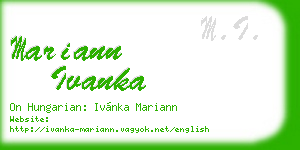 mariann ivanka business card